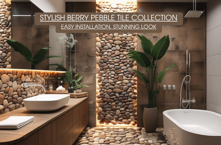 Stylish Berry Pebble Tile Collection