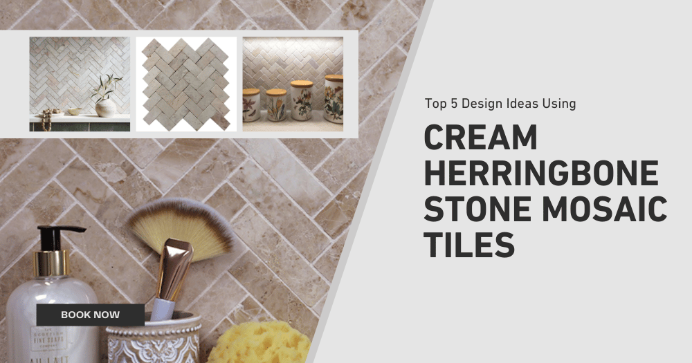 Cream Herringbone Stone Mosaic Tiles: Top 5 Home Design Ideas