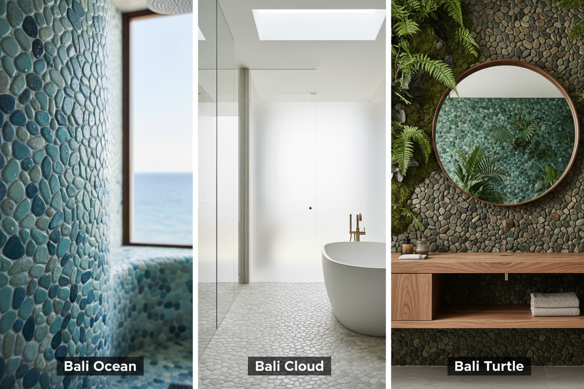 Bali Ocean vs Bali Cloud vs Bali Turtle Pebble Tile: Which Collection Fits Your Space