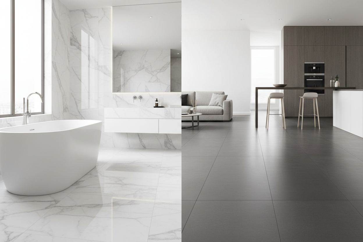 Marble vs Porcelain Tile: Cost, Durability & Which One Belongs in Your Home