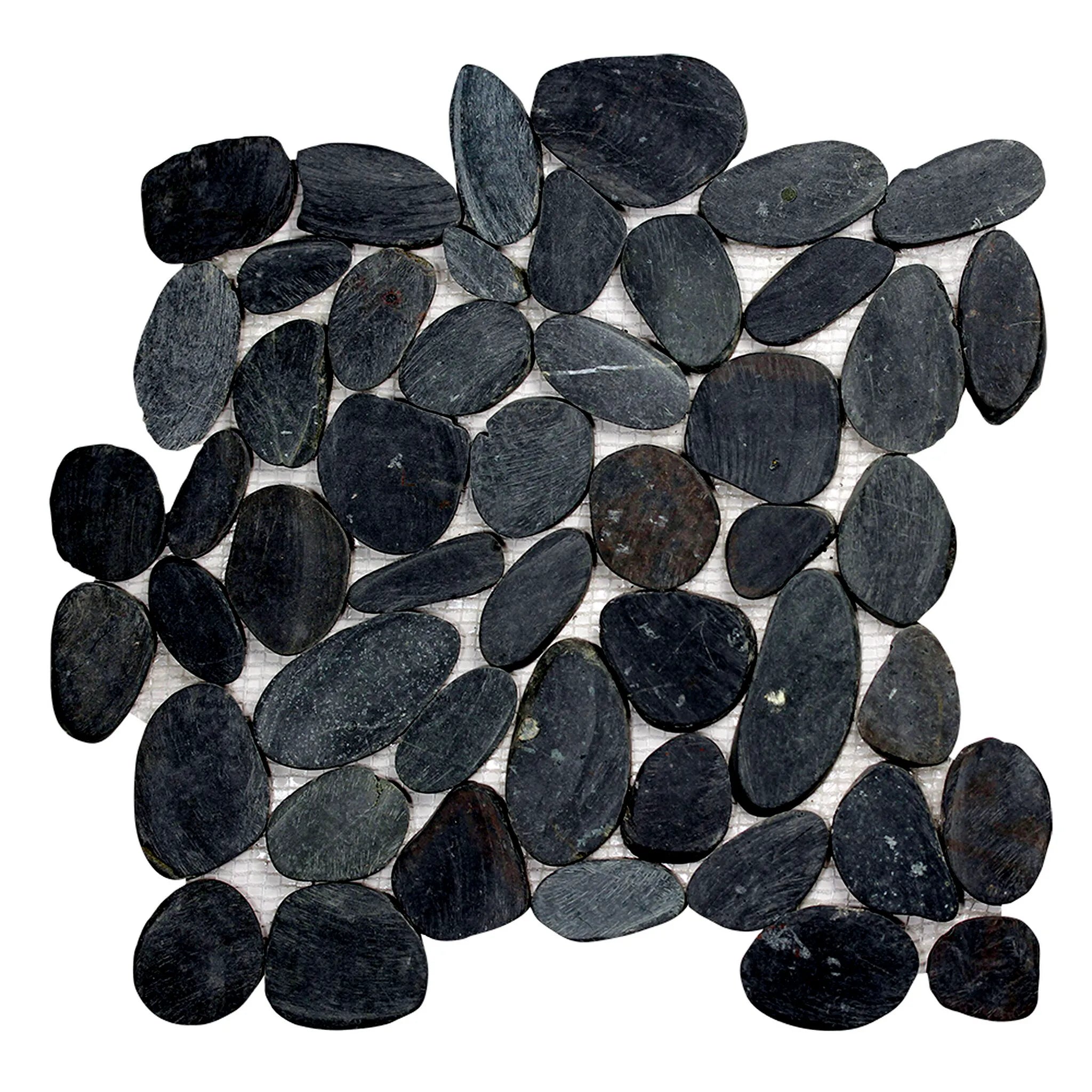 Sliced Black Pebble Tile
