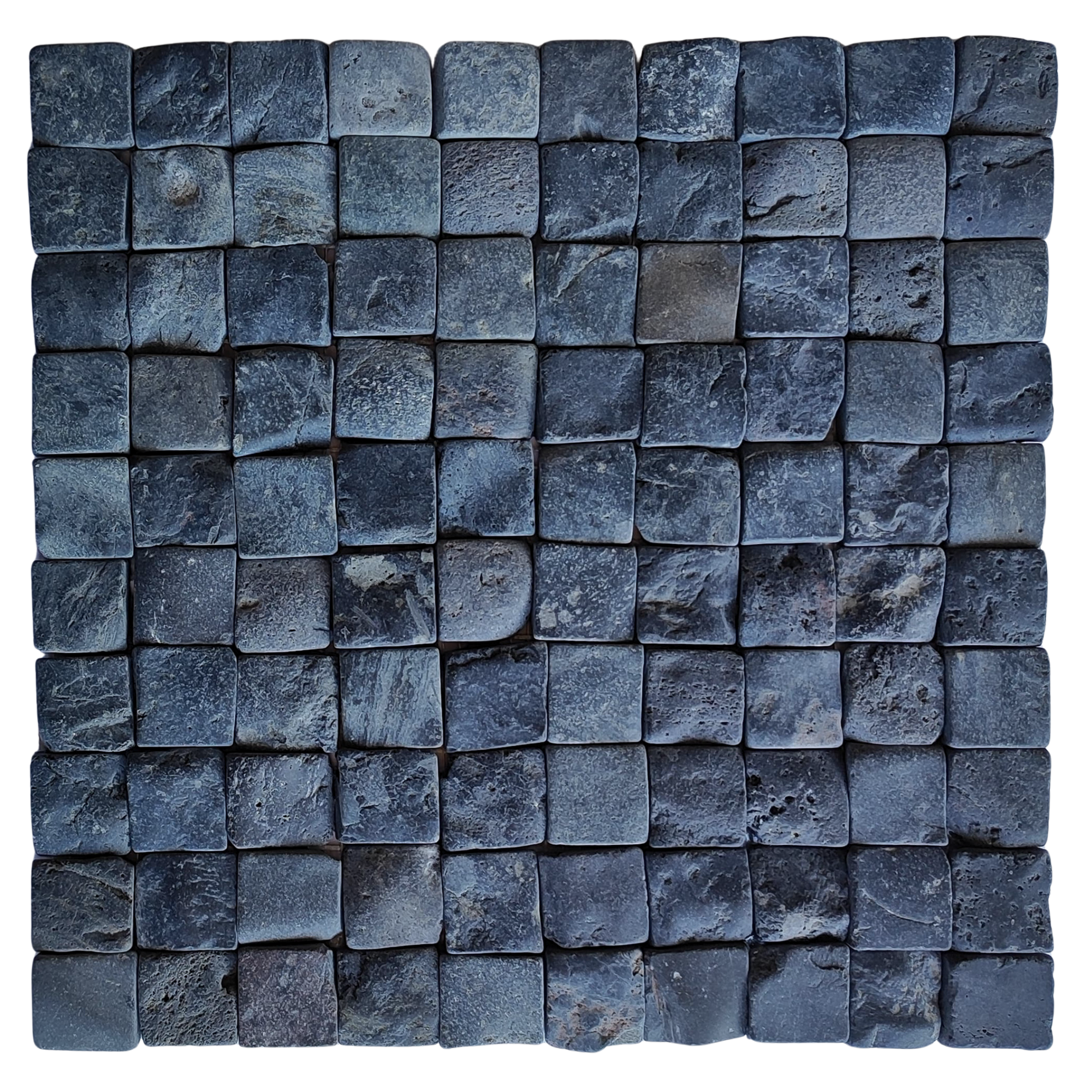 Alor Black Pebble Square Mosaic Tile 1x1