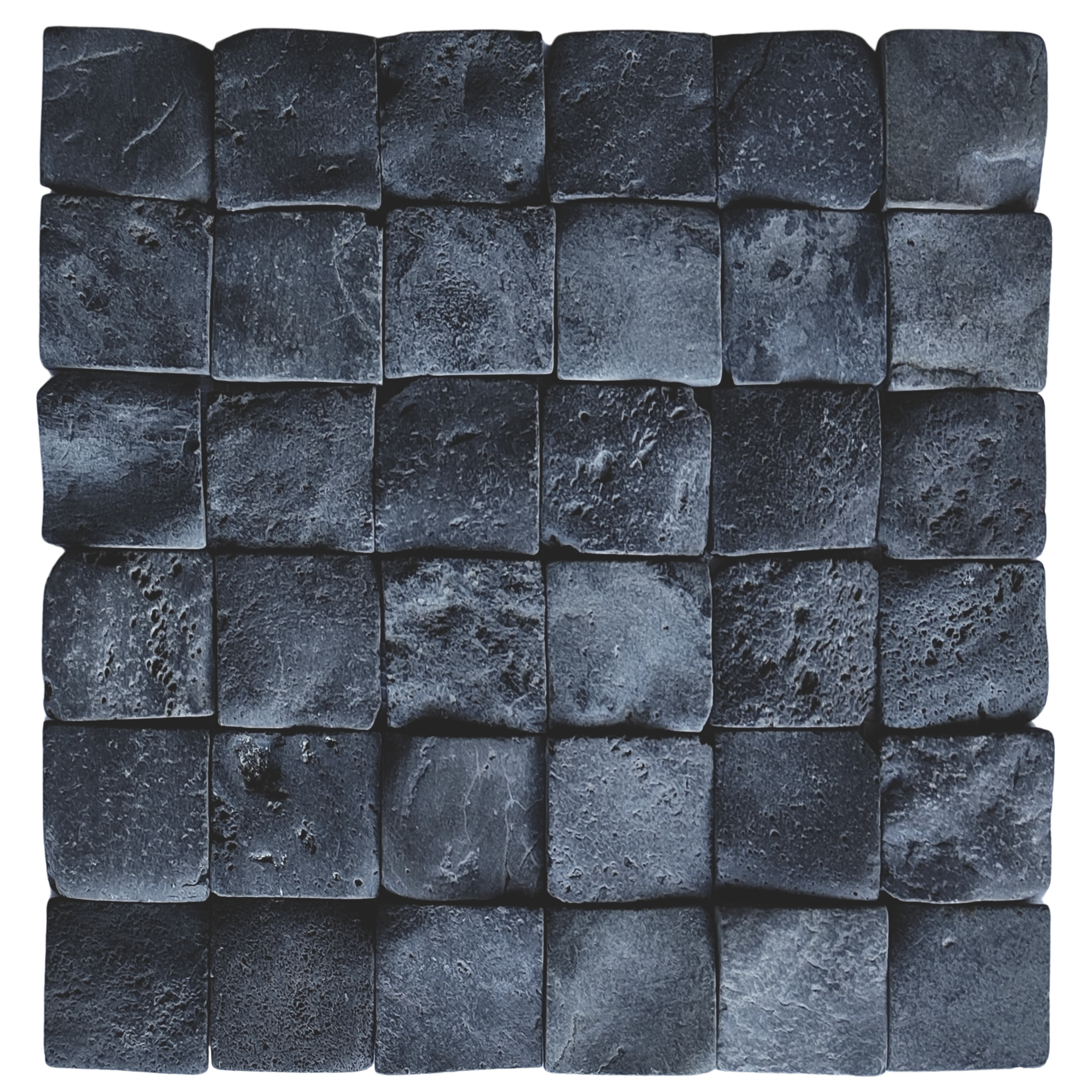 Alor Black Pebble Square Mosaic Tile 2x2