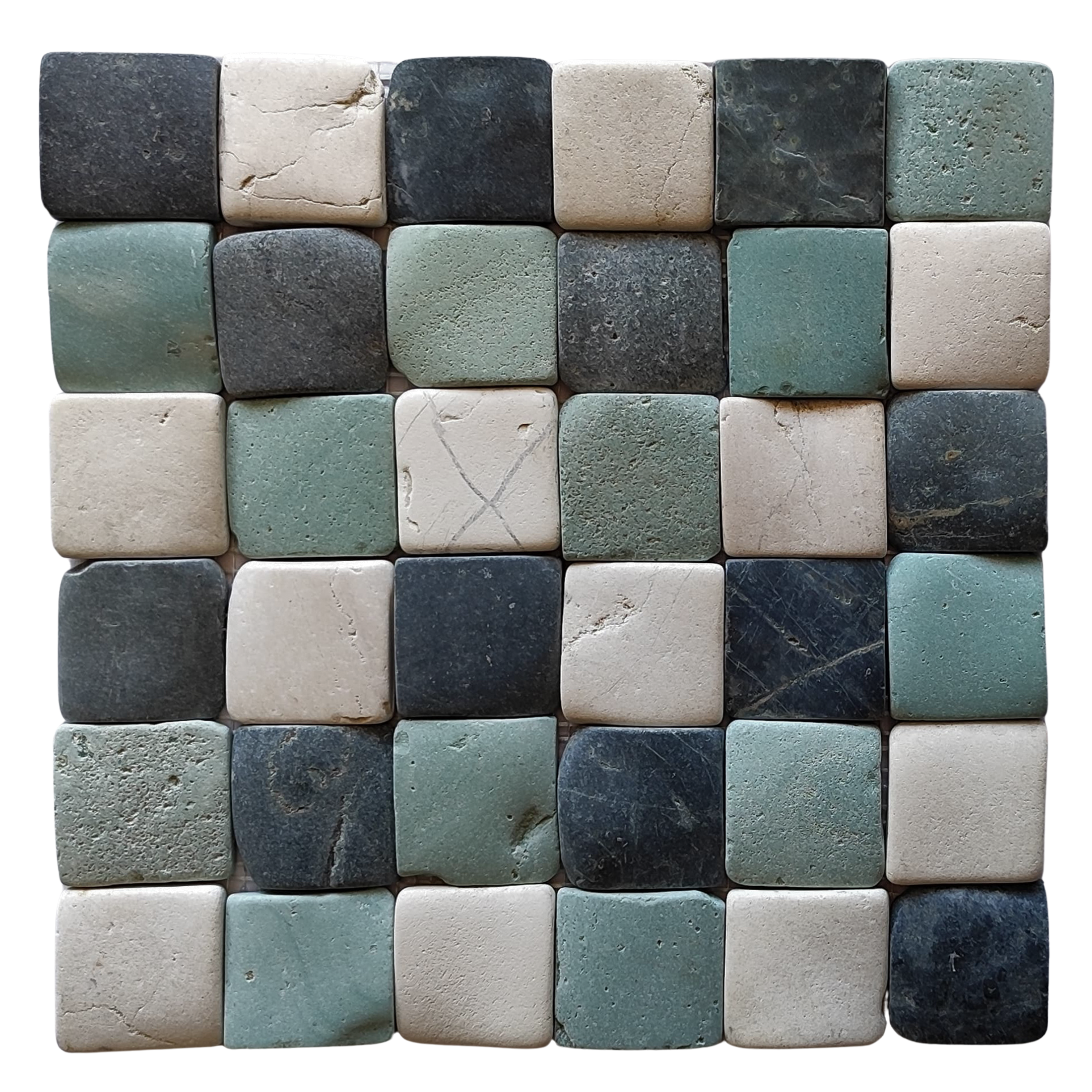 Bali Turtle Pebble Square Mosaic Tile 2x2