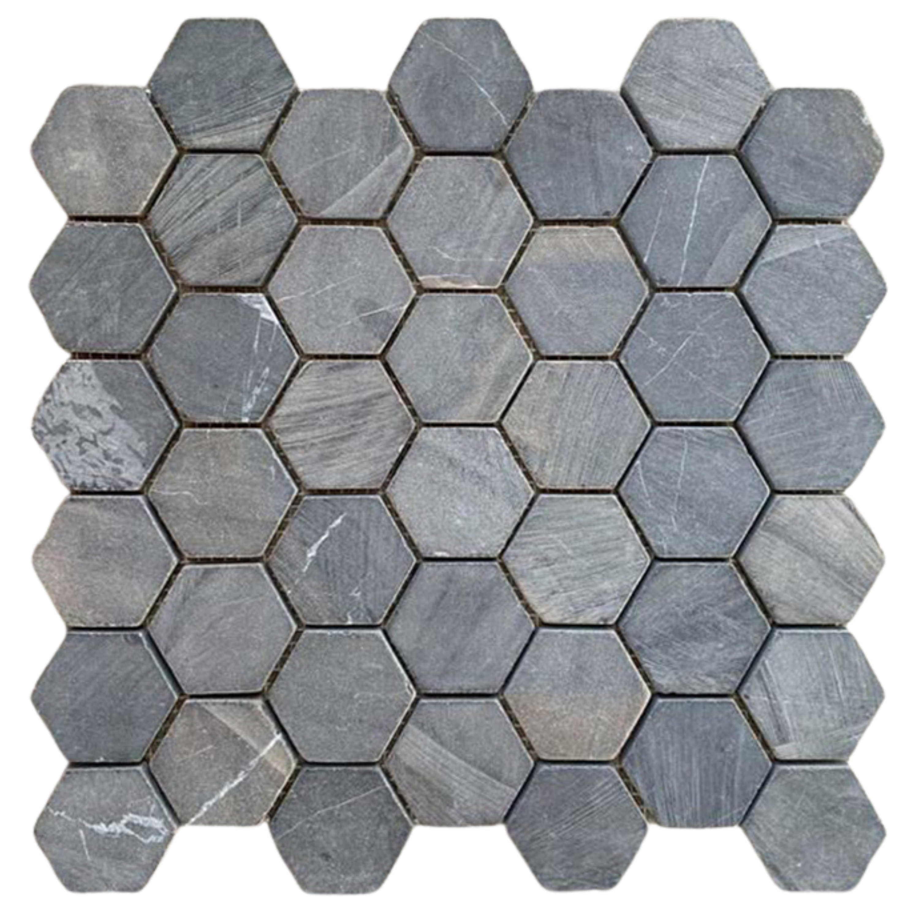 Dark Grey Hexagon 2x2 Marble Mosaic Tile