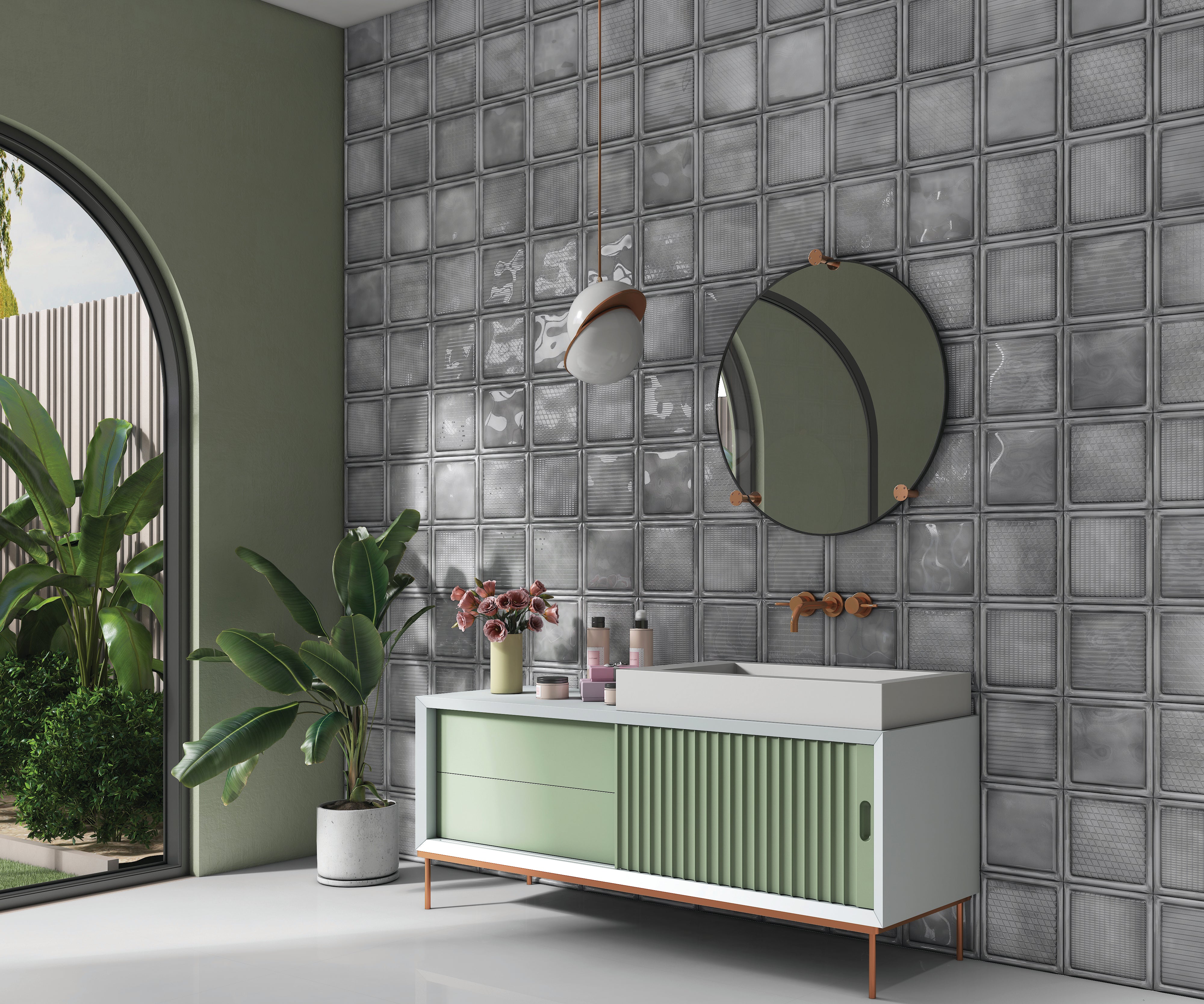 Seaweed Motif Watercolor 7.87" X 7.87" ($7.49 Sq. Ft. / Case)