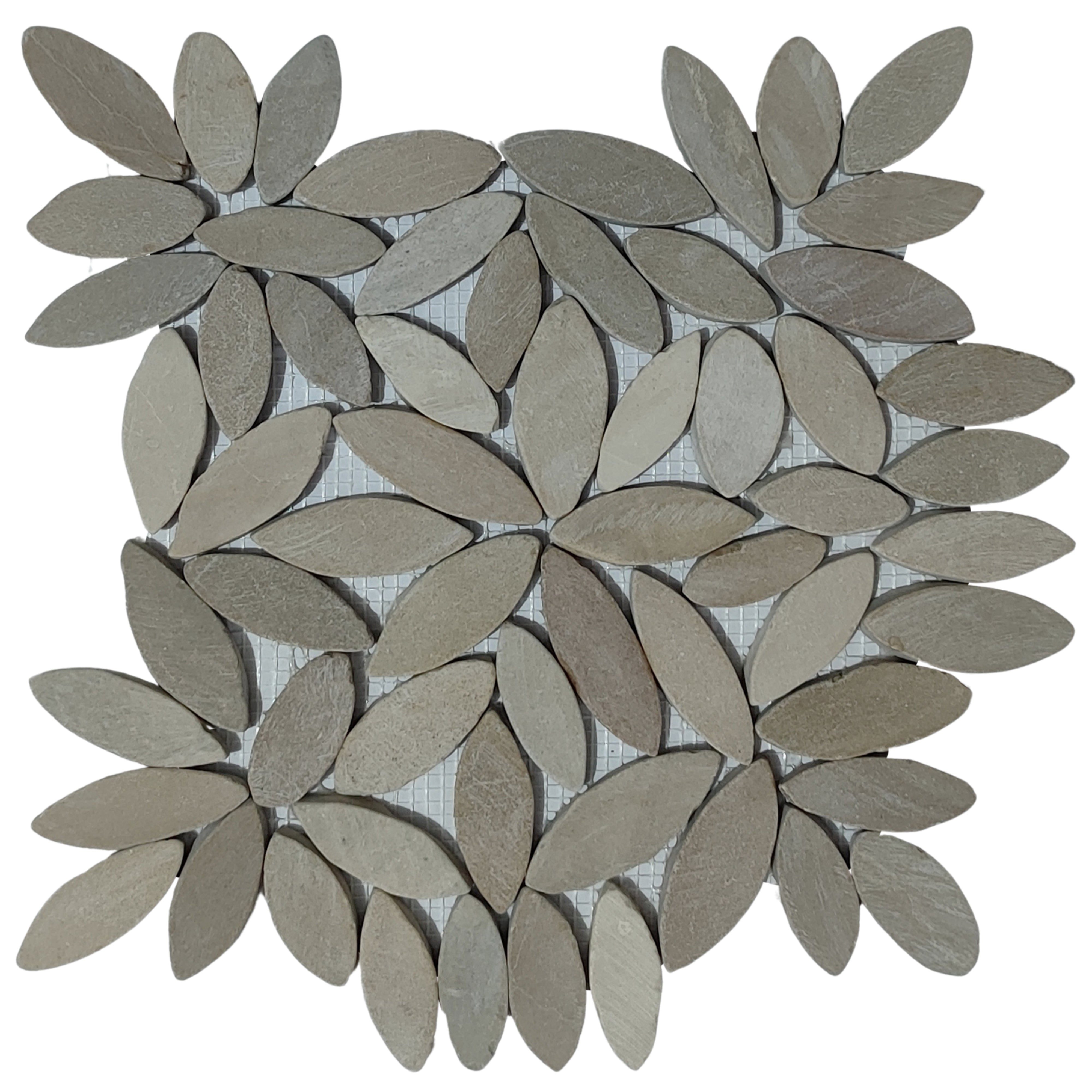 Java Tan Flower Pebble Stone Mosaic Tiles