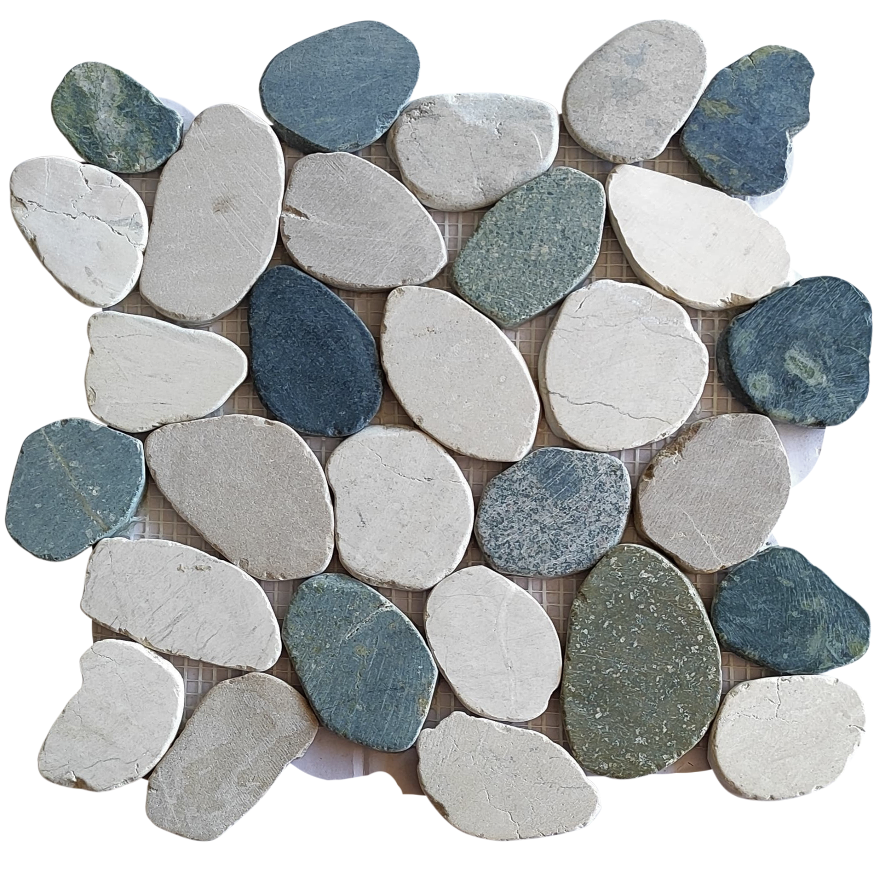 Mix 4 Colours XL Sliced Pebble Tiles