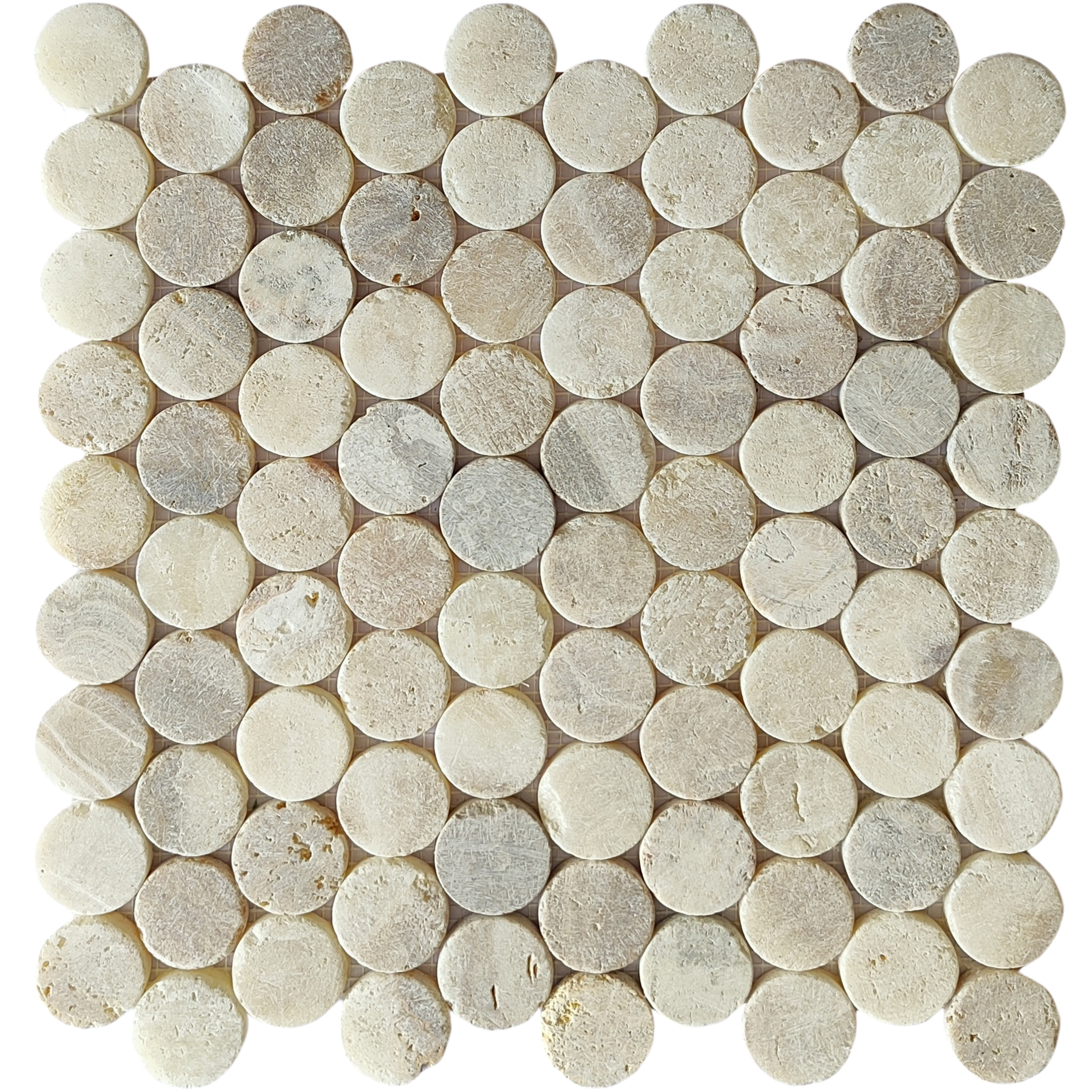 Mix Quartz penny round marble mosaic tile