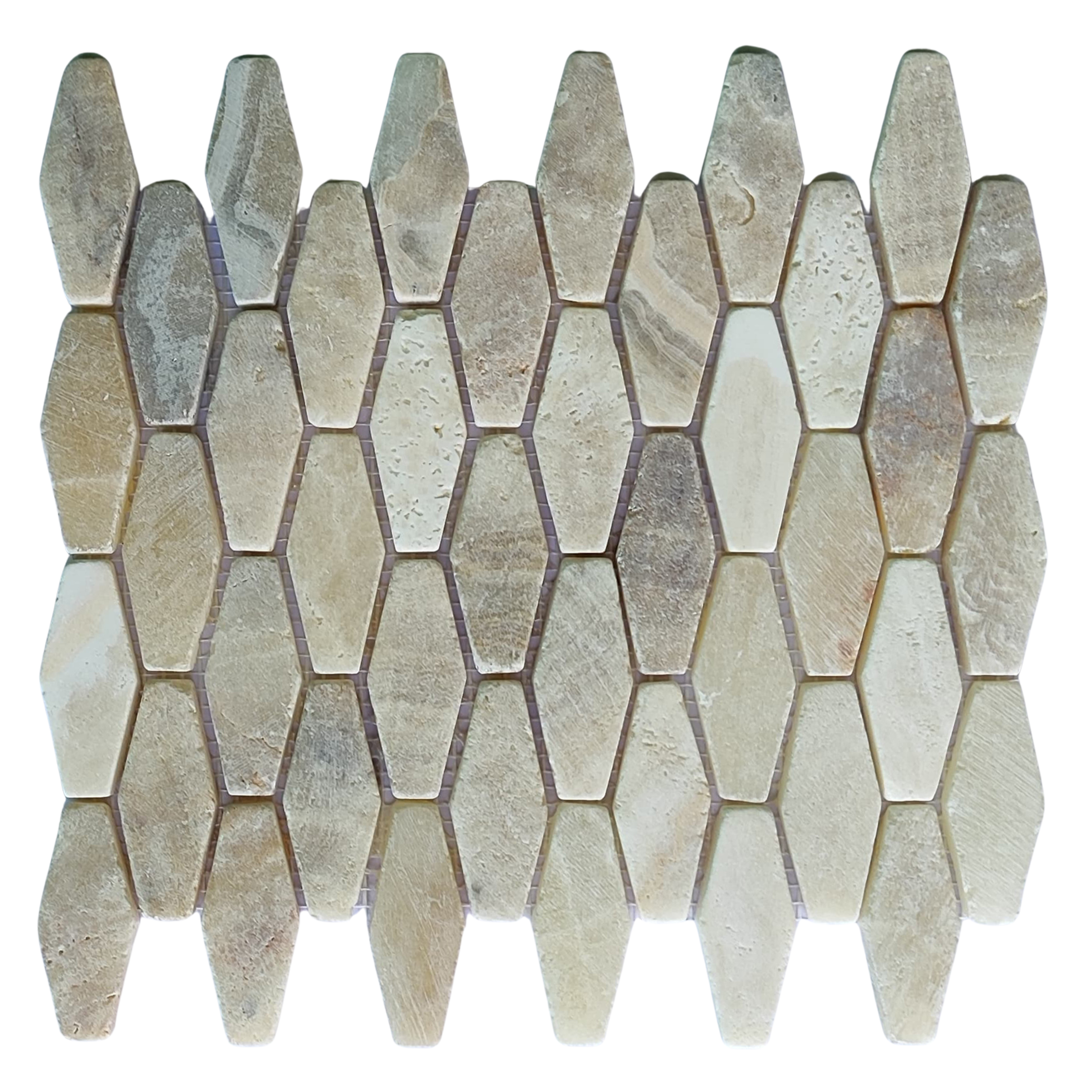 Mix Quartz Small Elongated Hexagon Marble Mosaic Tile