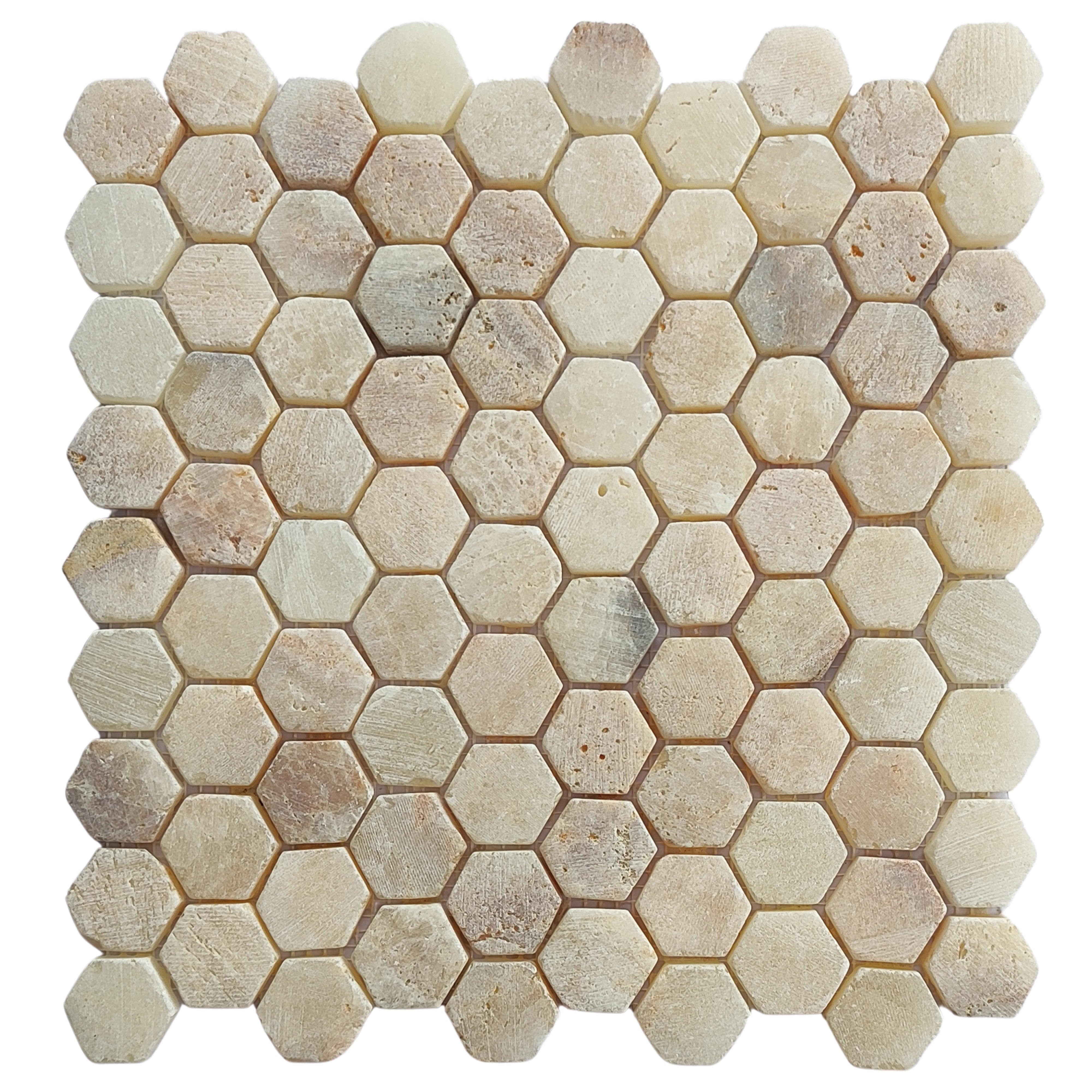 Mix Quartz Small Hexagon 1x1 Marble Mosaic Tile