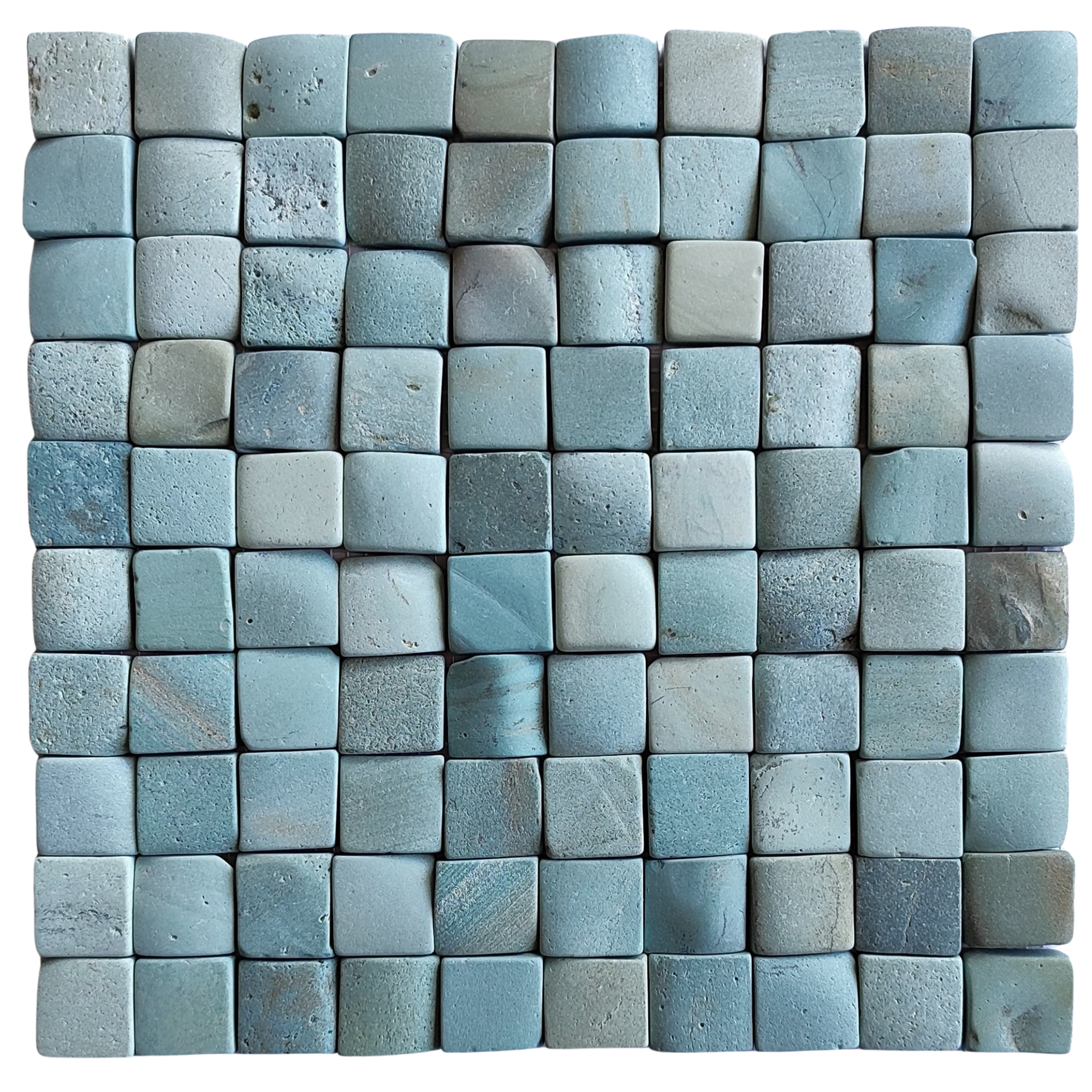 Sea Green Pebble Square Mosaic Tile 1x1