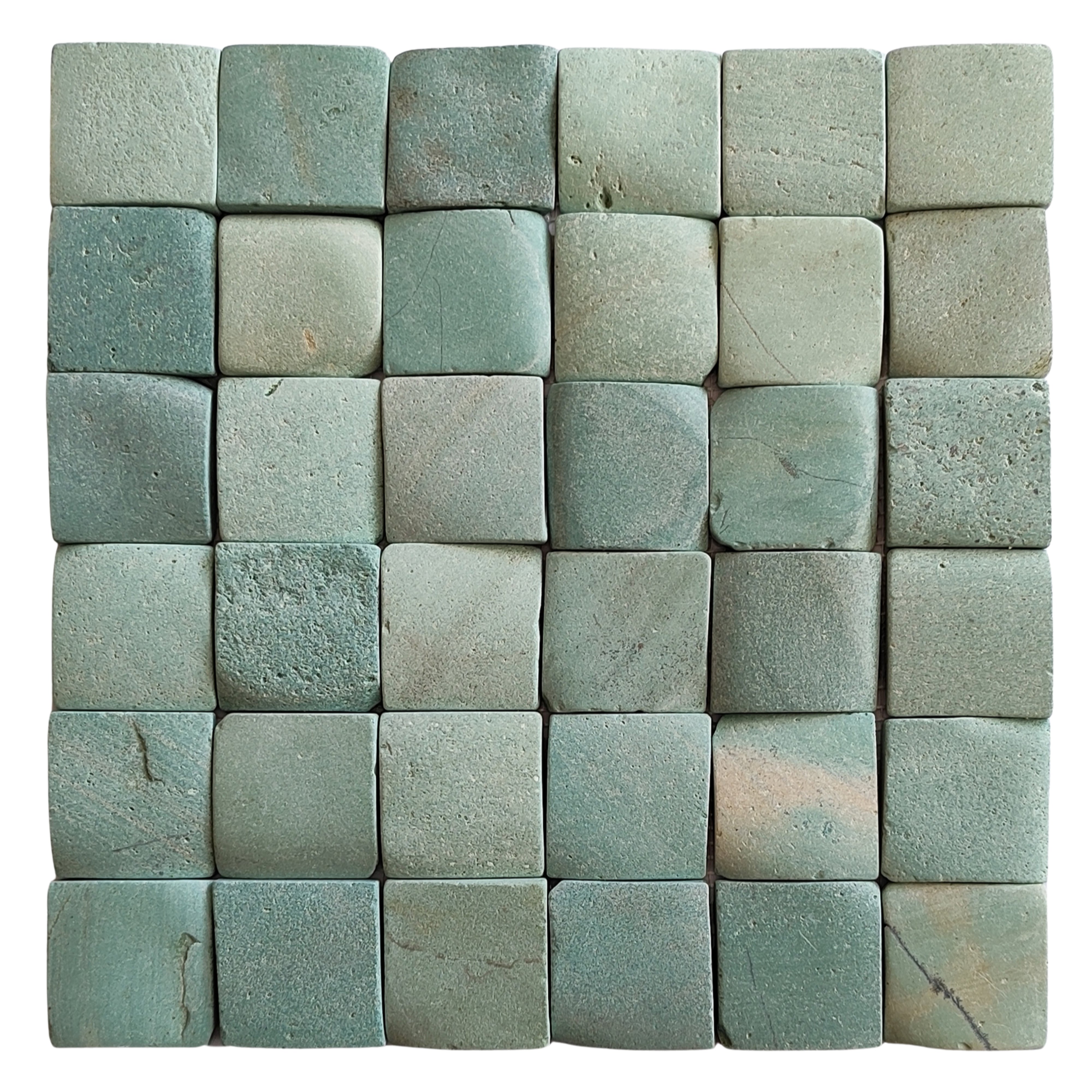 Sea Green Pebble Square Mosaic Tile 2x2