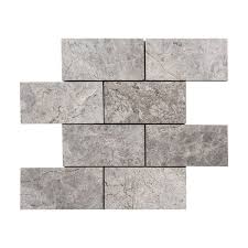 Stone Grey Subway 3x6 Marble Mosaic Tile