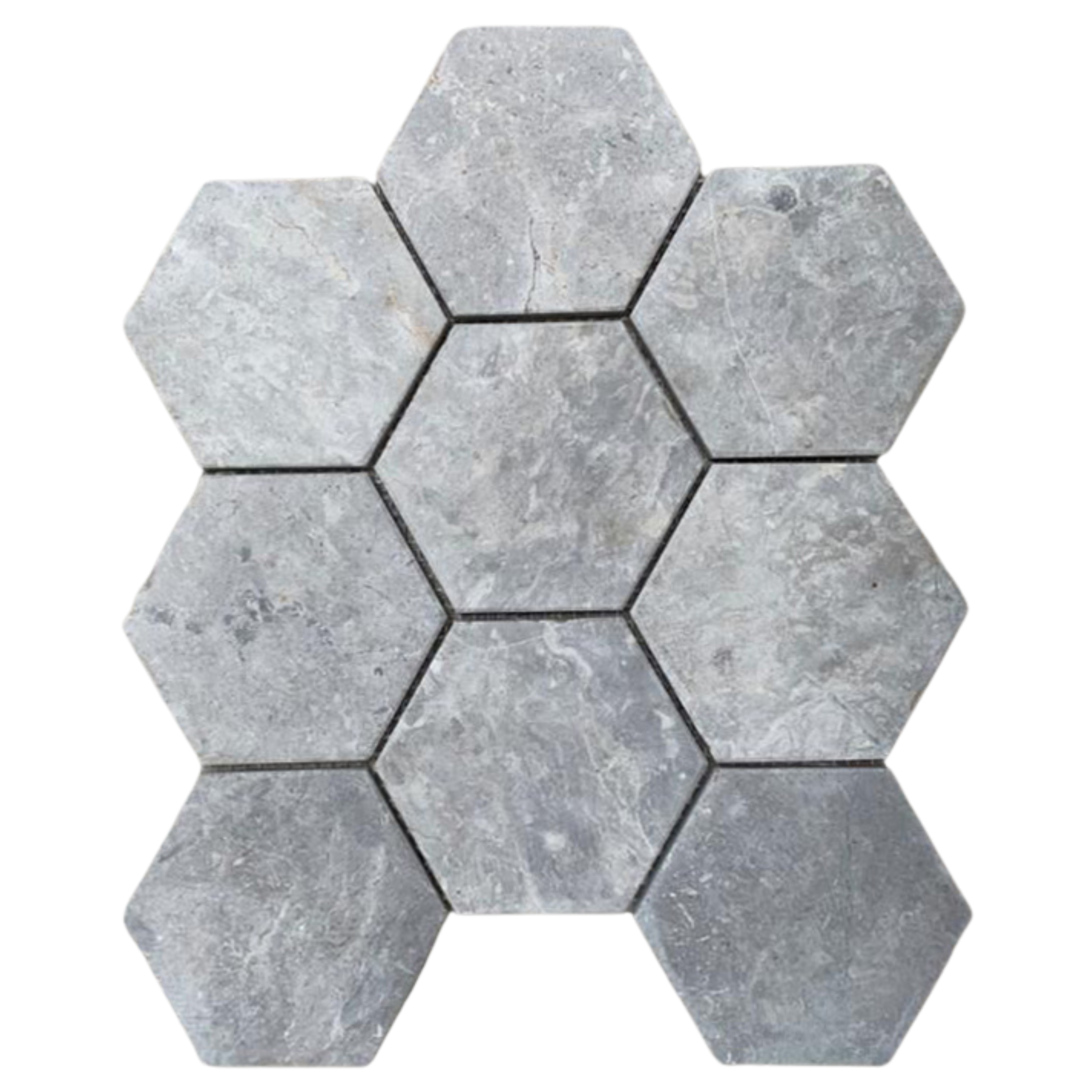Stone Grey XL Large Hexagon Marble Mosaic Tile