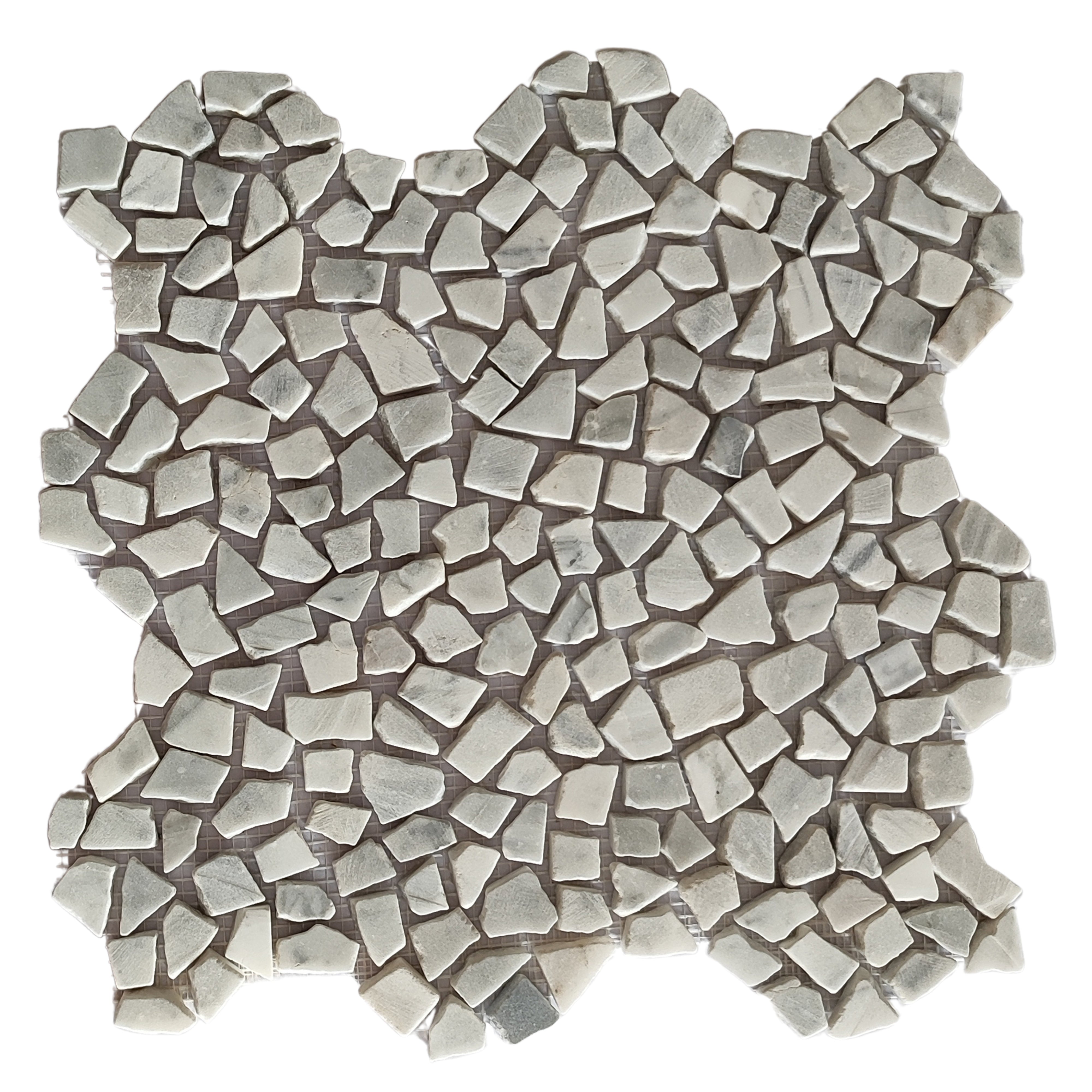 White Carrara Mini Tumbled Marble Mosaic Tile