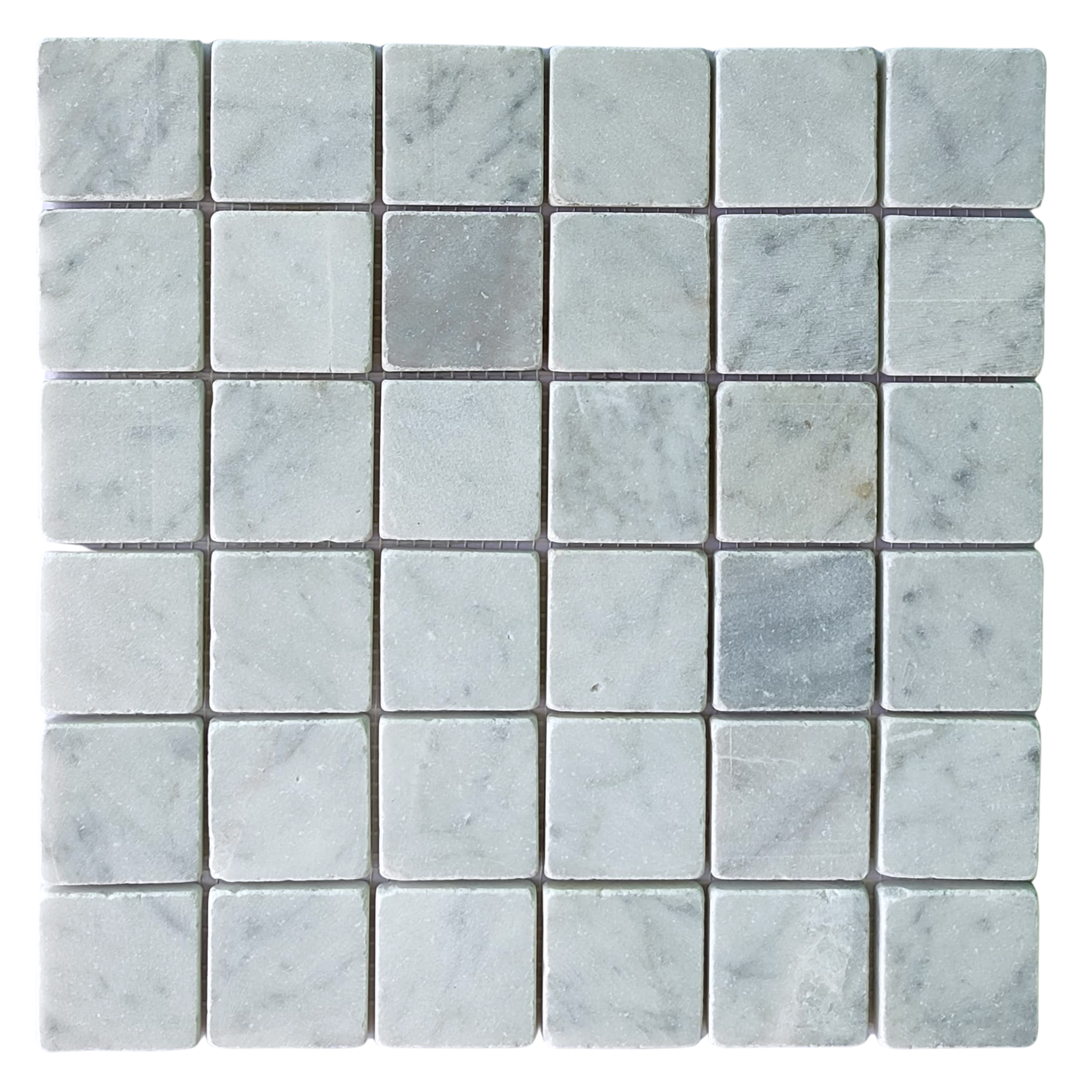 White Carrara Square 2x2 Marble Mosaic Tile