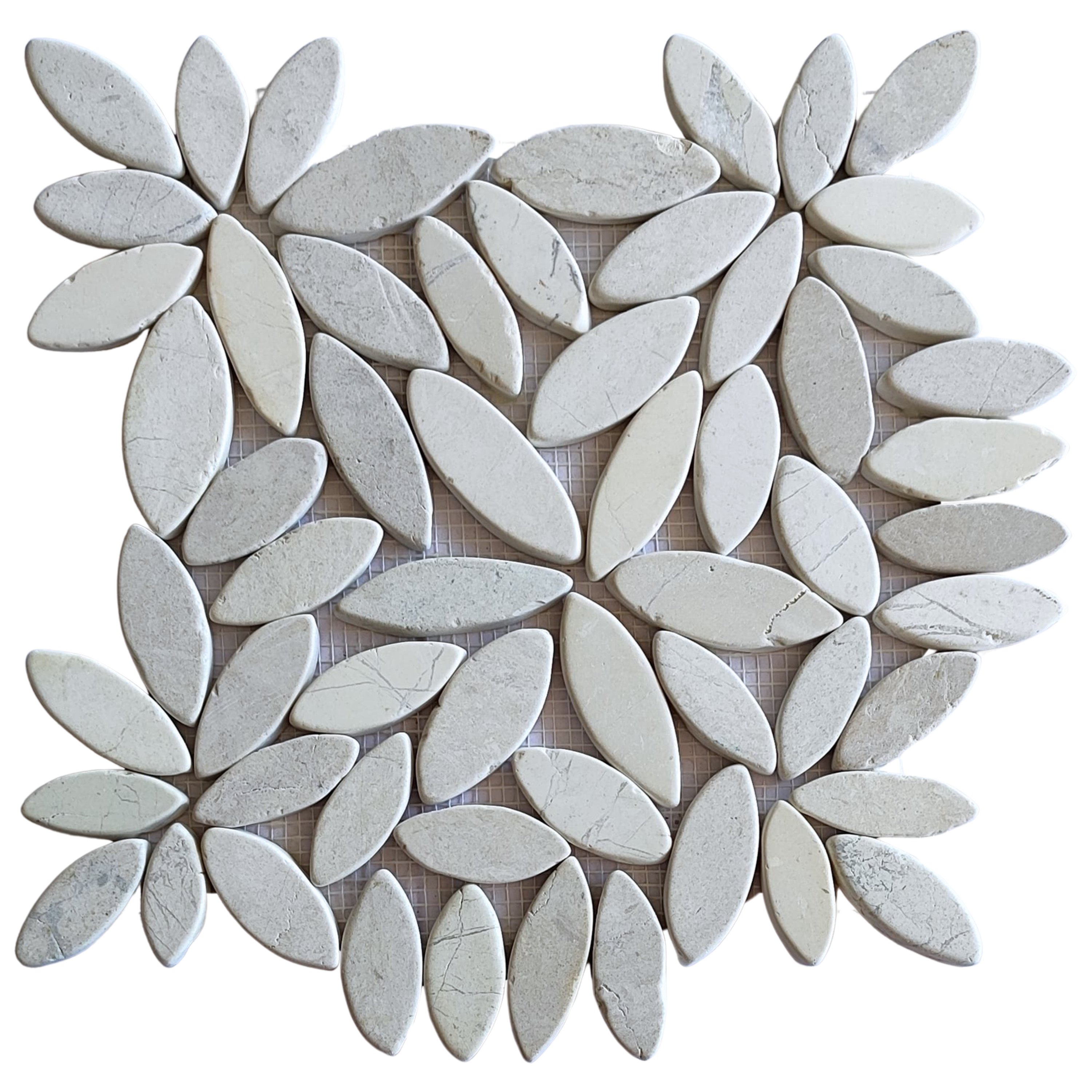 White Flower Pebble Stone Mosaic Tiles