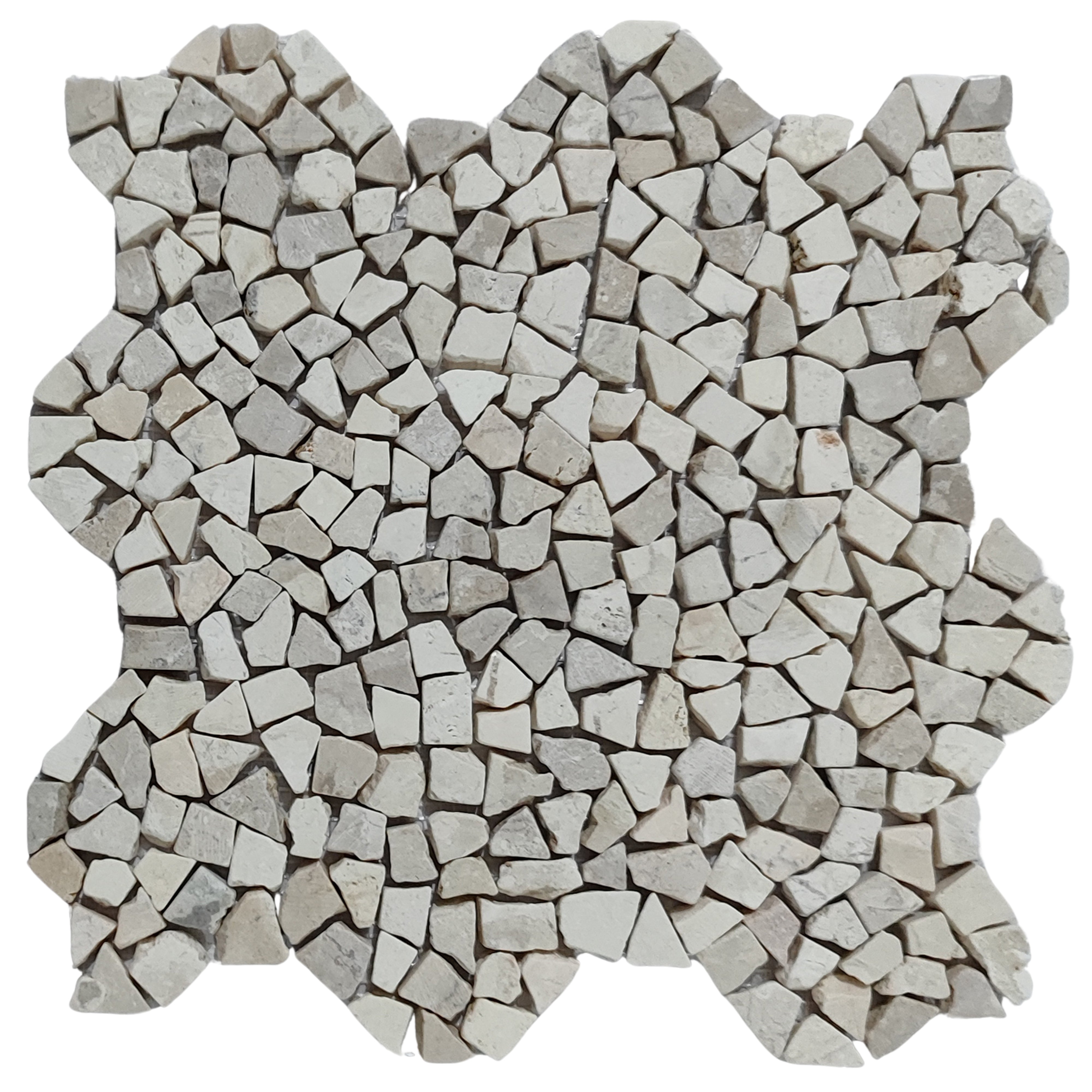 White Mini Tumbled Marble Mosaic Tile