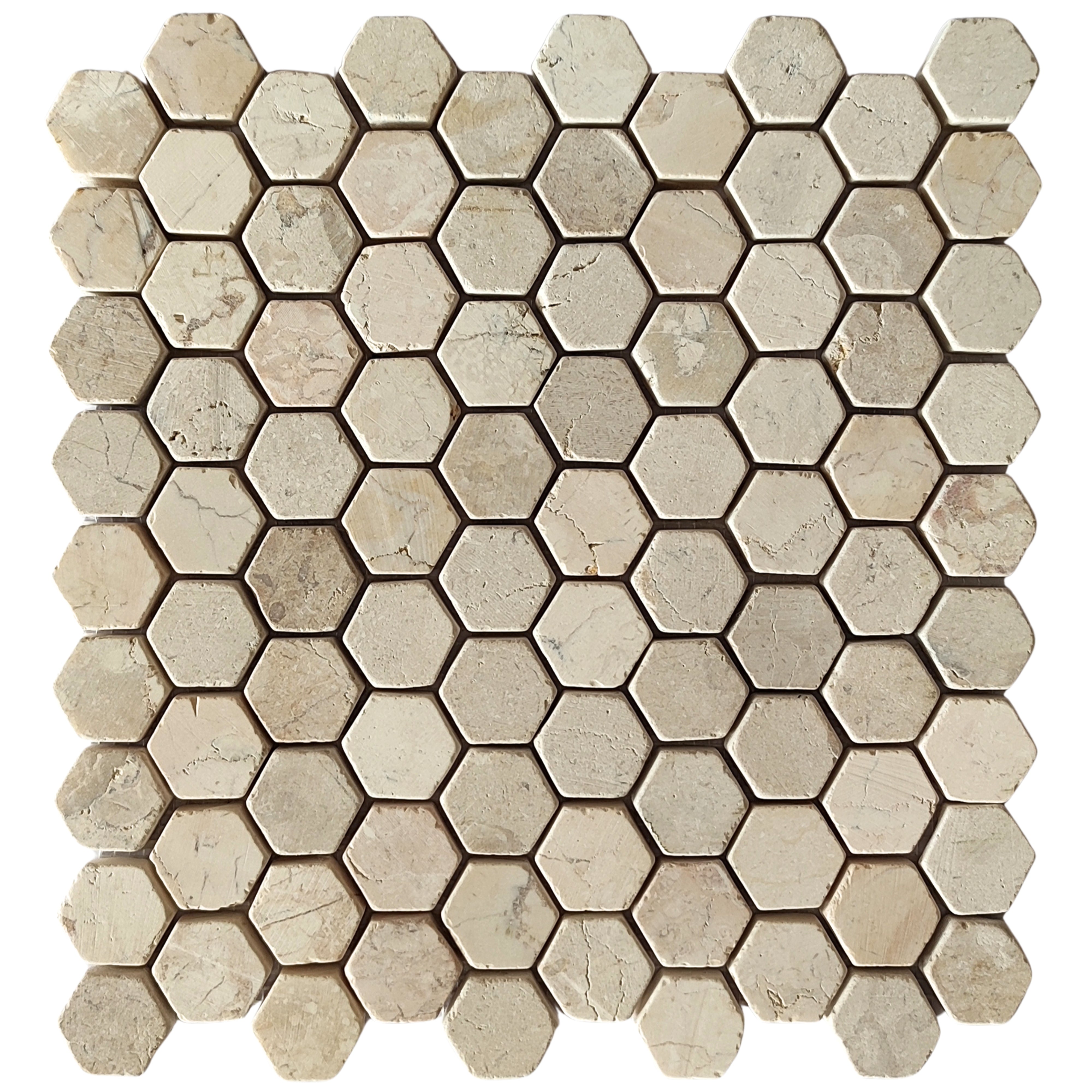 White Small Hexagon 1x1 Marble Mosaic Tile