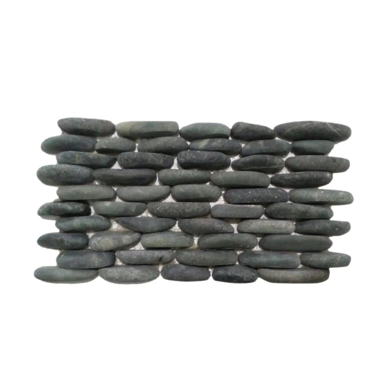 Charcoal Black Standing Pebble Tile 6" x 12" Premium Natural Stone for Bathroom Kitchen Backsplash Wall Decor and Landscaping