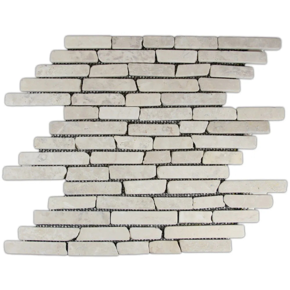 Cream Pencil Stone Mosaic Tile