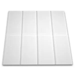 Frosted White Glass Subway Tile  3" x 6" Stain-Resistant 8mm Thick Durable Glass for Kitchen Backsplash, Bathroom Walls, Home Decor & More