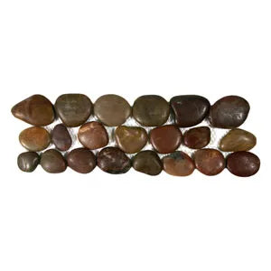 Polished Red Pebble Tile Border