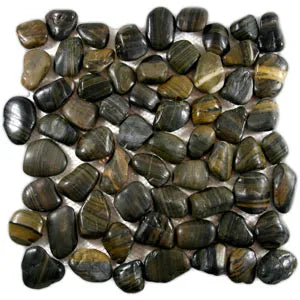 Polished Tiger Eye Pebble Tile
