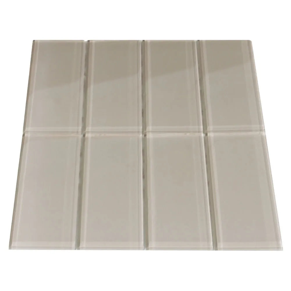 Taupe Glass Subway Tile