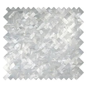 White Groutless Herringbone Pearl Tile