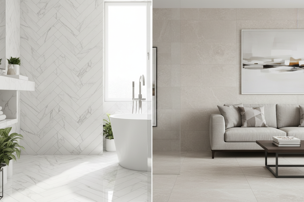 Marble vs Porcelain Tile: The Complete Guide to Cost,  Durability & Which One Belongs in Your Home
