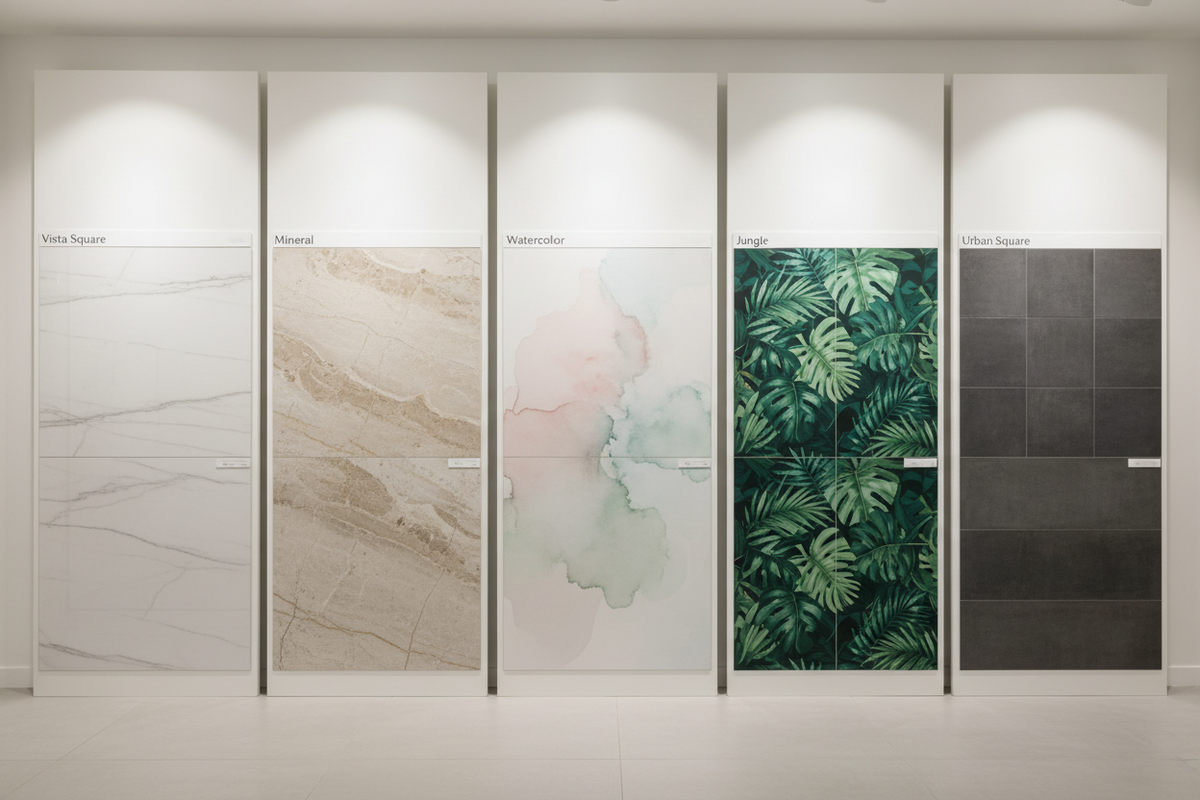 New Porcelain Collections Guide: Vista Square, Mineral, Watercolor, Jungle & Urban Square