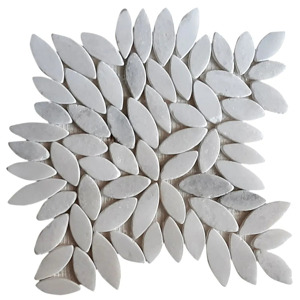 Serene Elegance: Milky White Flower Pebble Tiles for Timeless Spaces