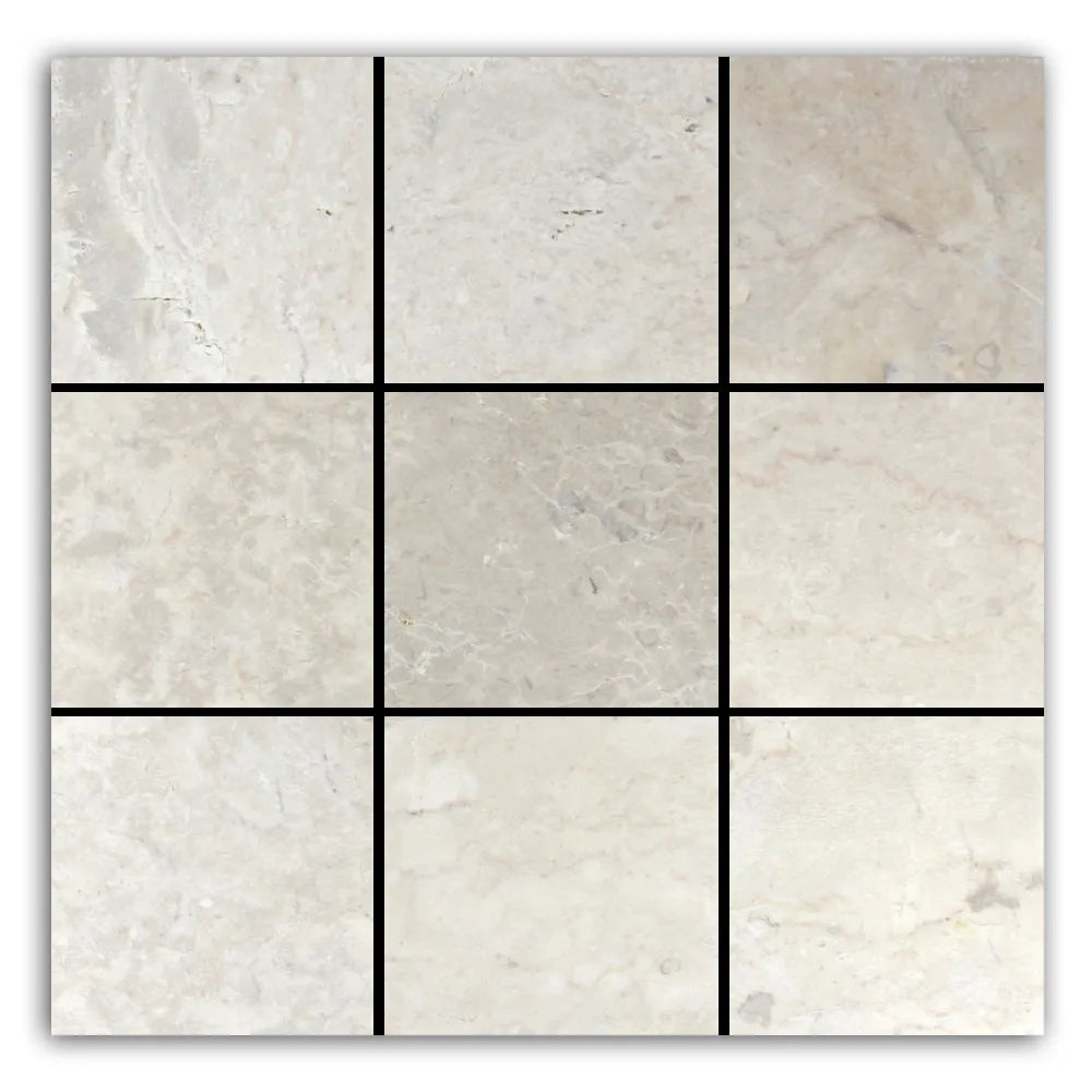 Timeless Elegance: Cream 4x4 Stone Mosaic Tiles by Tile Hub