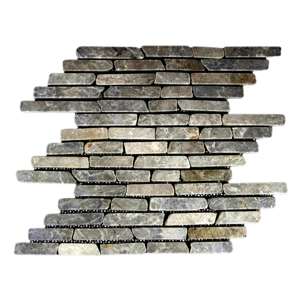 Sleek and Stylish Light Grey Pencil Stone Mosaic Tiles for Modern Decor