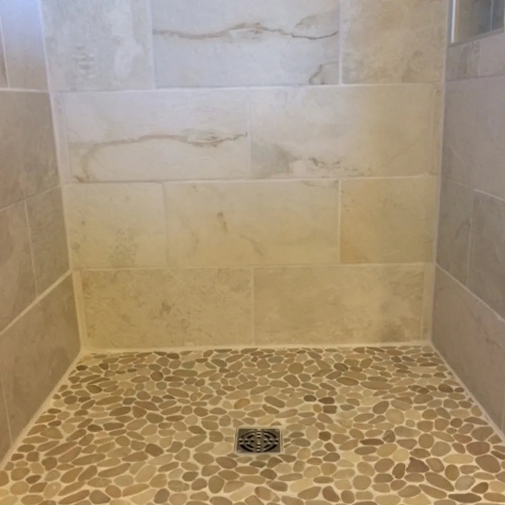 Natural Serenity: Sliced Java Tan Pebble Tile by Tile Hub