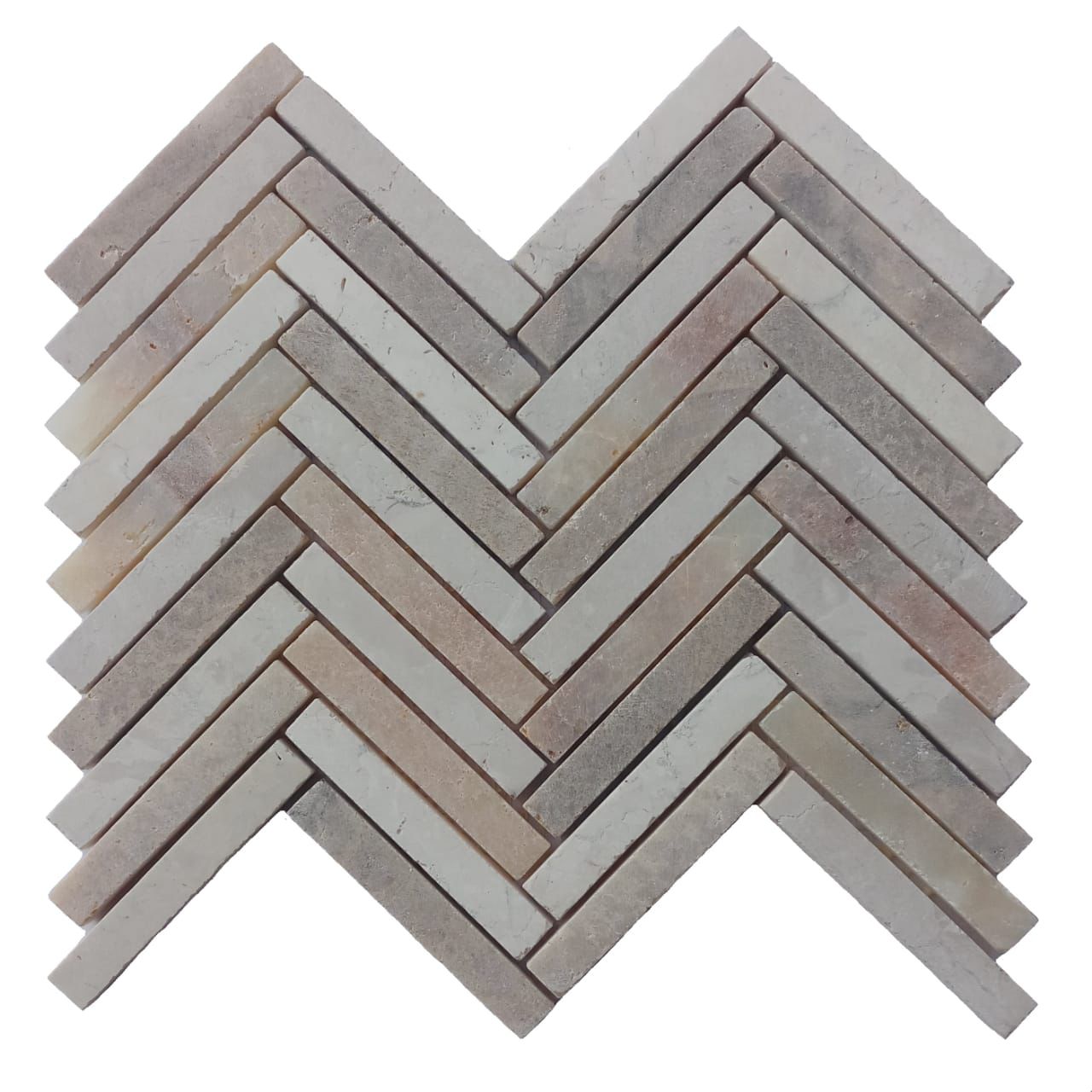 Chevron Elegance: Mixed White, Onyx & Sunset Mosaic Tile by Tile Hub