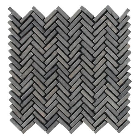 Chic Black Chevron Stone Mosaic Tiles - Elevate Your Space with Tile Hub