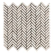 Elegant Cream Chevron Mosaic Tiles for Timeless Style and Sophistication