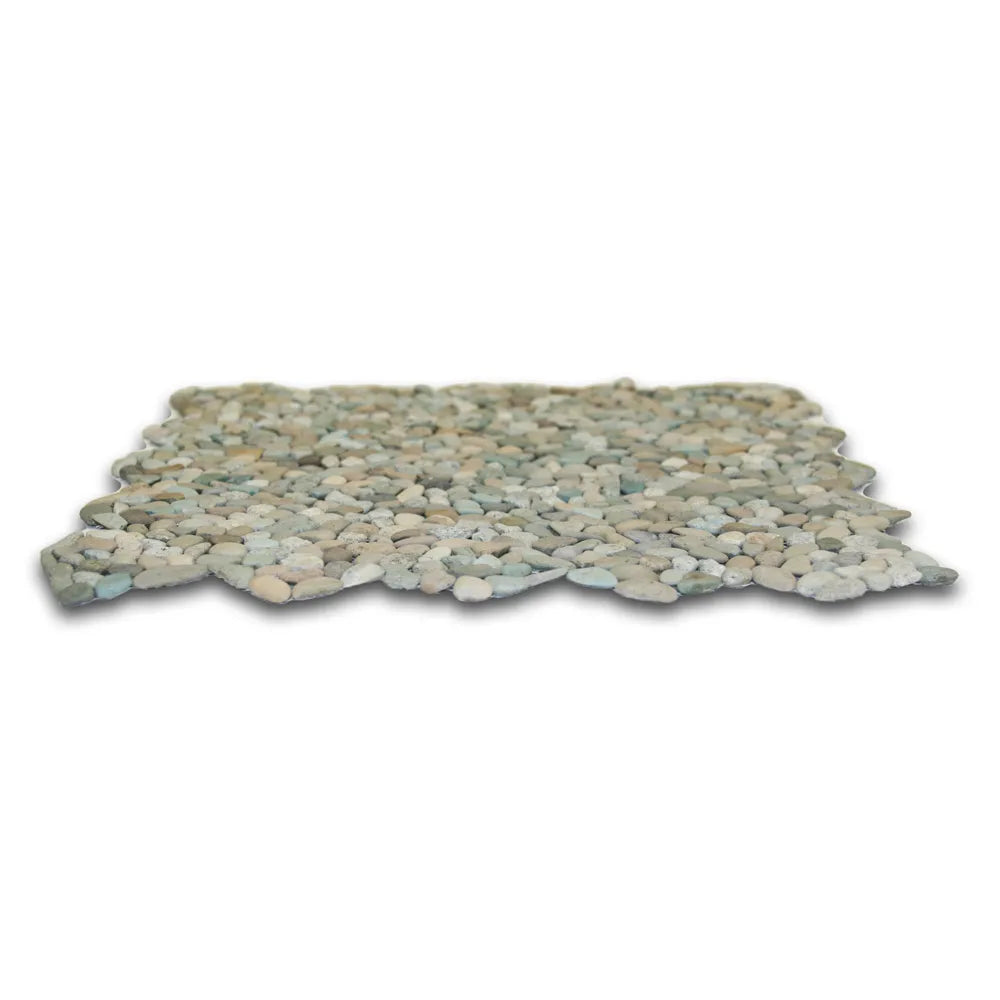 Tranquil Sea Green Pebble Mosaic Tiles by Tile Hub