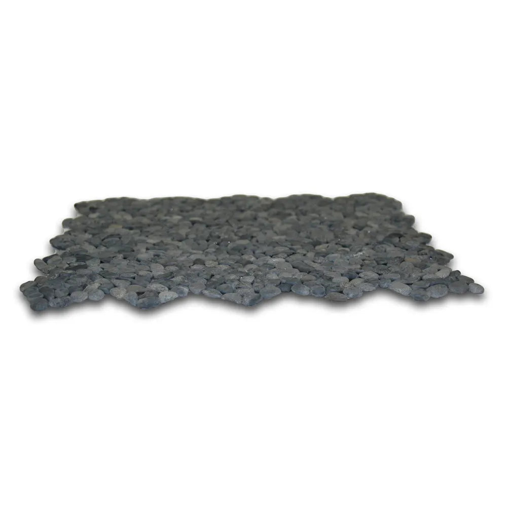 Sophisticated Mini Charcoal Pebble Tiles for Elegant Spaces