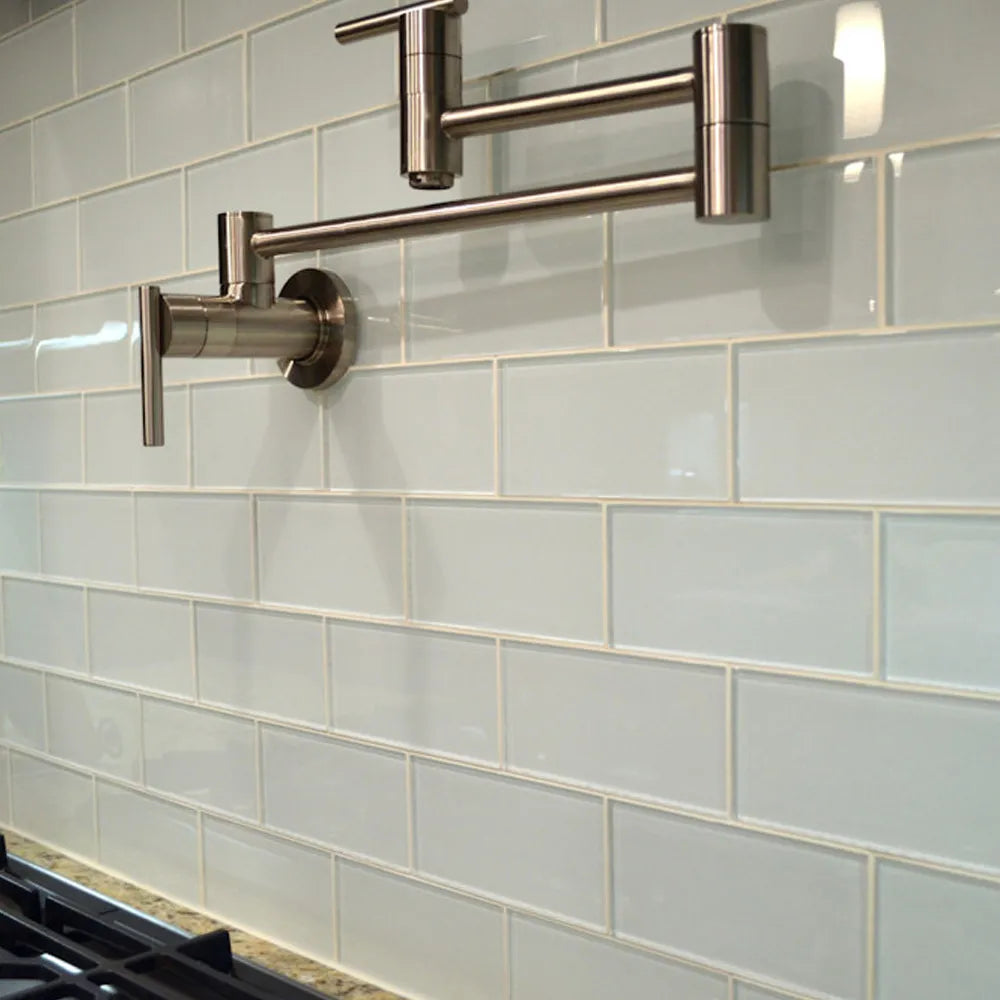 Sleek White Glass Subway Tiles for Timeless Elegance by Tile Hub