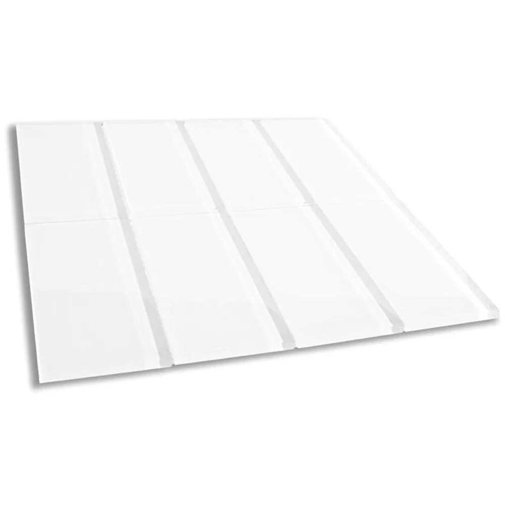 Sleek White Glass Subway Tiles for Timeless Elegance by Tile Hub