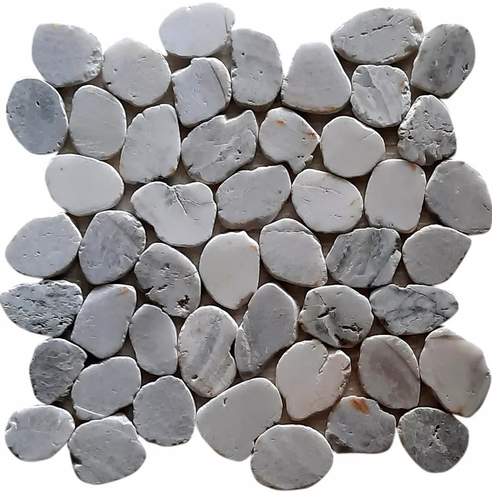 Glacier Serenity Round Pebble Tiles by Tile Hub