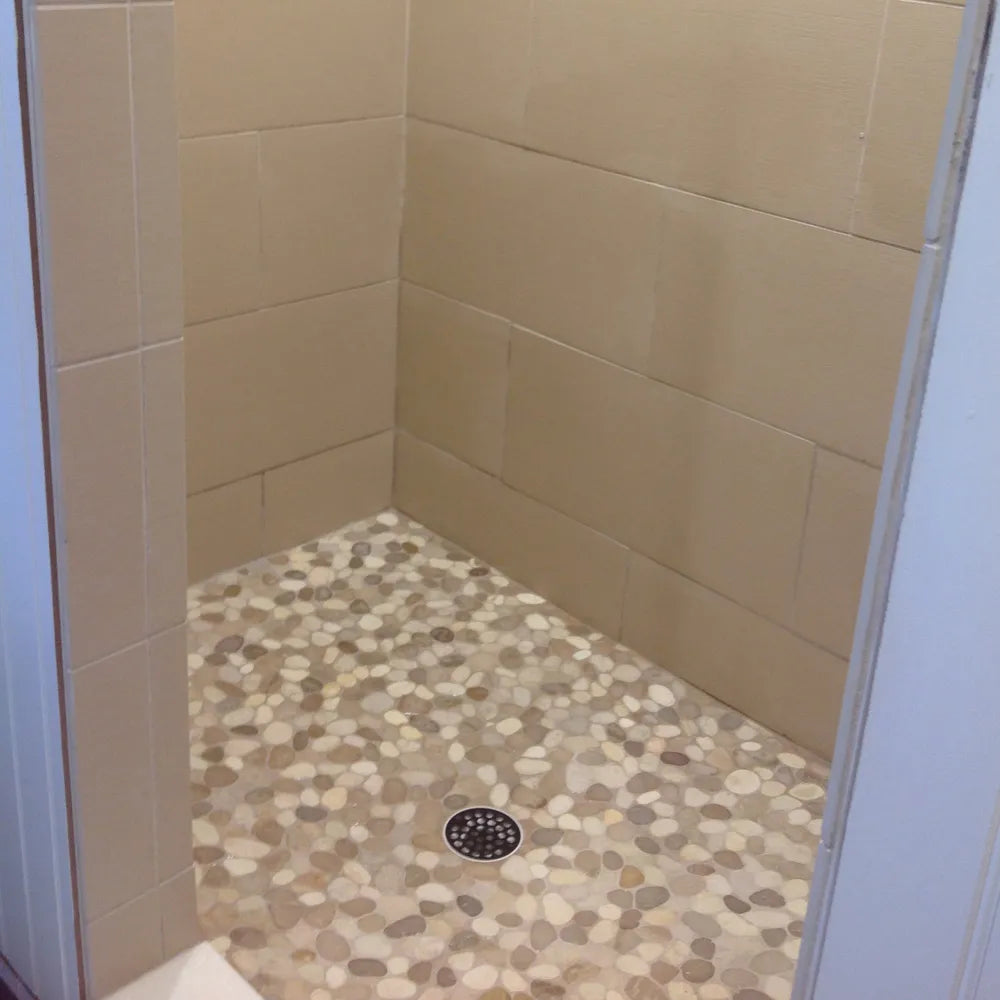 Nature's Serenity: Java Tan & White Pebble Tile by Tile Hub