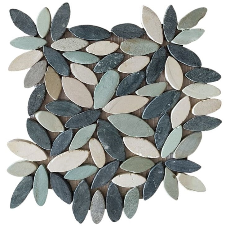 Bali Turtle Blossom Pebble Mosaic Tiles: Create Your Tranquil Oasis