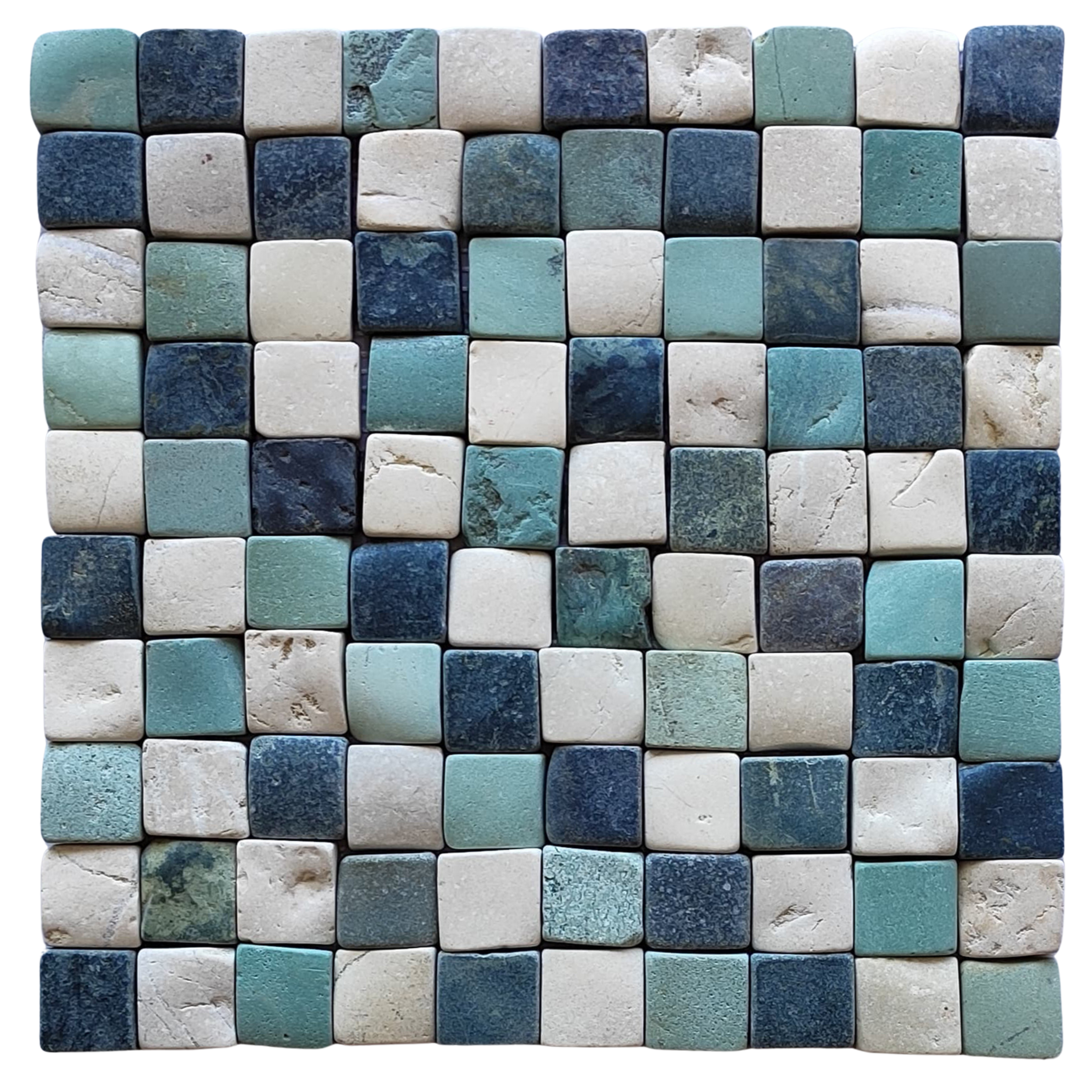 Bali Turtle Pebble Square Mosaic Tile 1x1