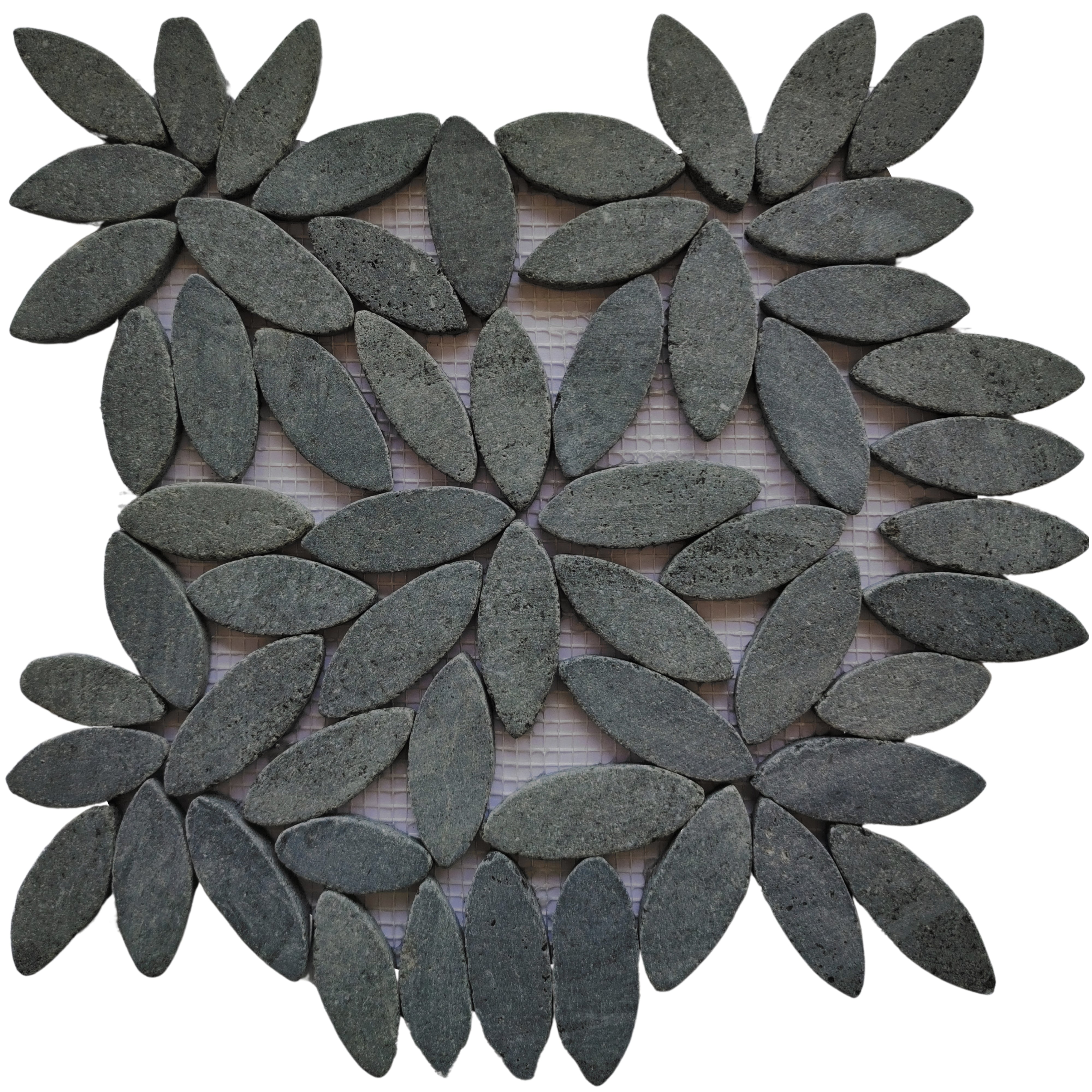 Elegant Black Lava Flower Pebble Stone Mosaic Tiles for Stunning Home Transformations!