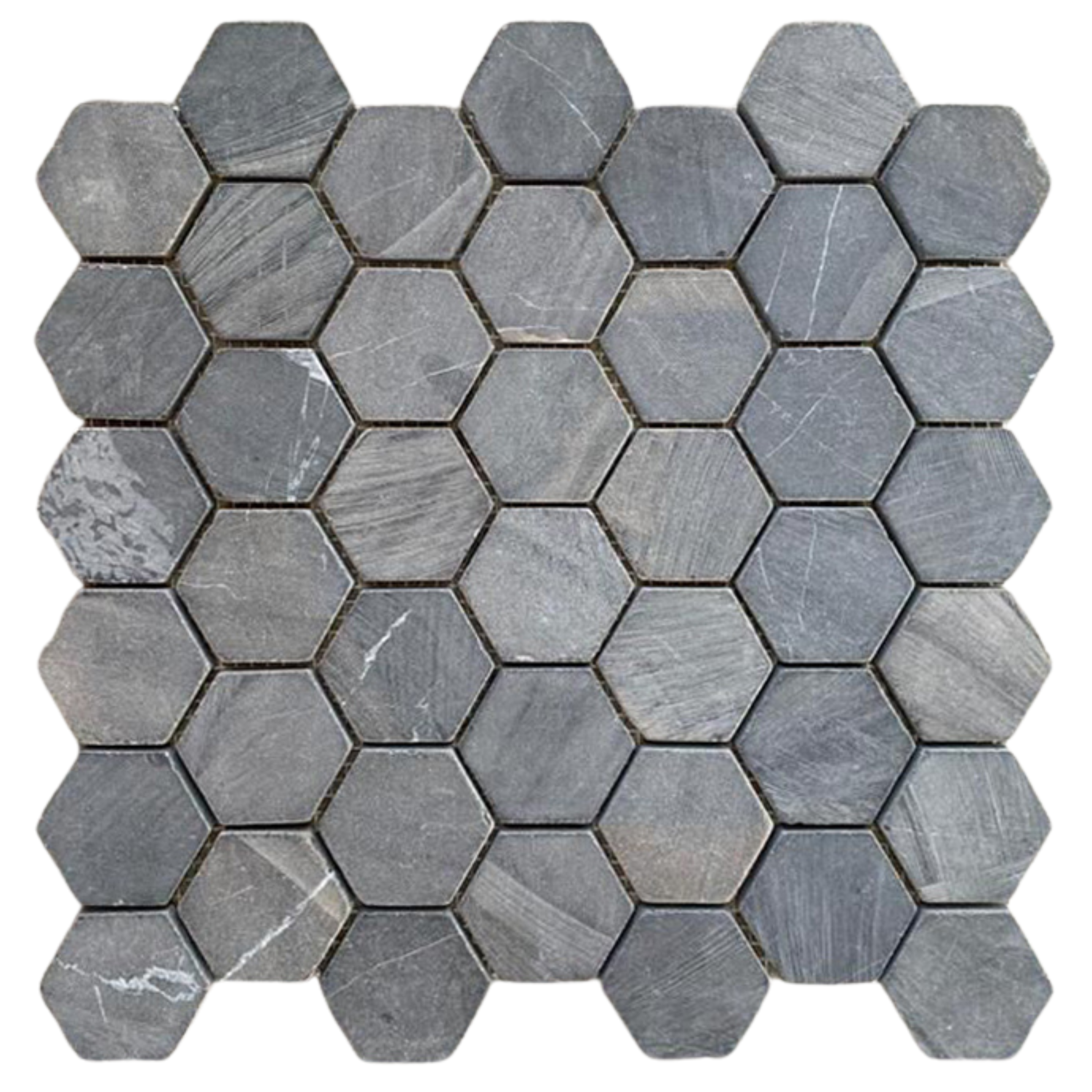 Sleek Dark Grey Hexagon 2x2 Marble Mosaic Tile – Transform Your Space with Elegance